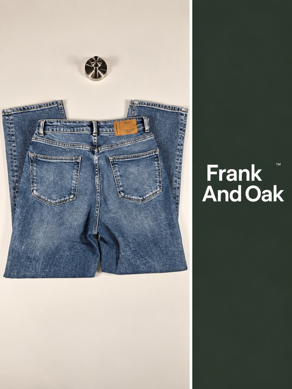 Frank And Oak Parfait Straight Leg Jeans Size 27 High Rise Medium Wash